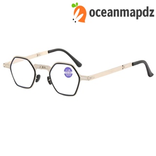 OCEANMAPDZ แว่นตาสายตายาว แบบพกพา เรซิน กรอบหลายเหลี่ยม พร้อมกล่องอ่านหนังสือ สําหรับผู้หญิง