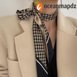 OCEANMAPDZ ผ้าพันคอ ผ้าเรยอน ทรงเรขาคณิต สไตล์เกาหลี ฝรั่งเศส เรโทร สําหรับตกแต่งกระเป๋า