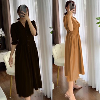 Zeivor - ZRD NIDA MAXI ชุดเดรส VENICE ABG คอวี เรียบง่าย สไตล์เกาหลี สําหรับผู้หญิง วัยรุ่น