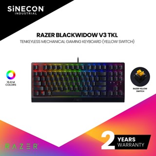 Razer BlackWidow V3 Tenkeyless - Yellow Switch - TH Compact Mechanical keyboard with Razer Chroma RGB