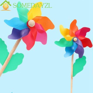 SOMEDAYZL กังหันลมไม้ DIY สําหรับตกแต่งสวน สนามหญ้า