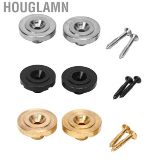 Houglamn Guitar Strap Lock  Standard Design Bass Button Metal 2Pcs for Instrument