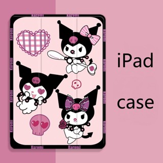 Kuromi เคสแท็บเล็ต แบบพับได้สามทบ พร้อมช่องใส่ปากกา สําหรับ ipad mini 1 2 3 4 5 6 air1 2 3 4 5 2017 2018 pro 10.2 10.5 11 gen 7 8 9 gen10