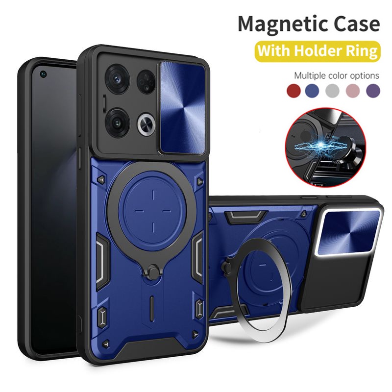 เคสโทรศัพท์มือถือ กันกระแทก พร้อมแหวนแม่เหล็กตั้งโทรศัพท์ สําหรับ OPPO Reno 8 7 Pro 5G 2023 Reno8Z 8