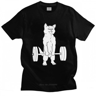 เสื้อยืด ลายแมว Deadlift สําหรับผู้ชาย