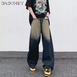 DaDuHey🎈 New American Style Ins High Street Hip-hop Jeans Women Niche Loose Wide-leg Plus Size Pants