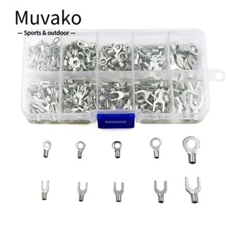 MUVAKO ชุดขั้วต่อสายไฟ AWG 22-12 10 ชนิด ไม่หุ้มฉนวนแบตเตอรี่ สําหรับรถยนต์ 320 ชิ้น