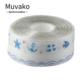 MUVAKO เทปกาว PVC กันน้ํา มีกาวในตัว ขนาด 1.5 นิ้ว X 10.5 นิ้ว สําหรับตกแต่งอ่างอาบน้ํา อ่างล้างหน้า ห้องครัว