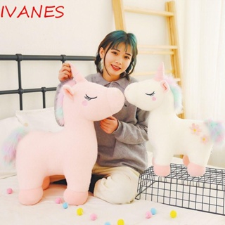 IVANES หมอนตุ๊กตานุ่ม รูปม้ายูนิคอร์นน่ารัก ของขวัญวันเกิด สําหรับตกแต่งห้อง