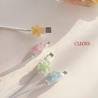 CLEOES ตัวถนอมสายชาร์จ USB รูปดอกไม้ กันสายหัก