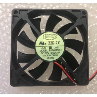 Everflow R.128015Bu 8015 12V R128015พัดลมระบายความร้อน ขนาด 80x80x15 ซม.