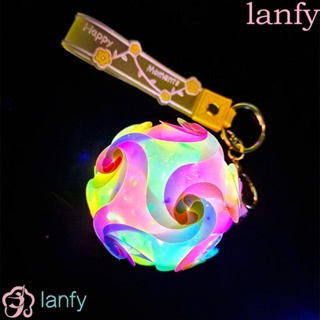 LANFY พวงกุญแจ จี้ลูกบอลเรืองแสง แฮนด์เมด Diy หลากสีสัน ของเล่นสําหรับเด็ก