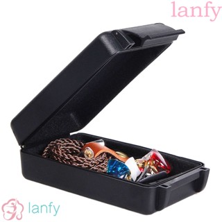 LANFY เคสหูฟังฟองน้ํา แบบแข็ง กันน้ํา แบบพกพา คุณภาพสูง สีดํา