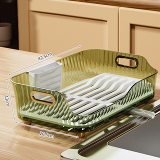 Youpin ราวตากจานพลาสติก Visualize Diversion Effluent Dish Rack สำหรับตะเกียบ ชาม จาน ช้อน