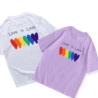 2023เสื้อยืดใหม่ เสื้อยืดแขนสั้นS-5XL เสื้อ Pride Month Love is LoveS-5XL [S-5XL]