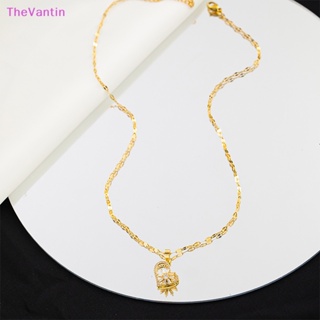 Thevantin สร้อยคอโซ่เหล็กไทเทเนียม จี้รูปหัวใจ สีทอง เครื่องประดับ สําหรับผู้หญิง