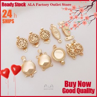 💖เครื่องประดับ diy อุปกรณ์เสริม💖American สร้อยคอ ชุบทอง 14K ประดับไข่มุก หลายชั้น แฮนด์เมด DIY[หัวเข็มขัดเชื่อมต่อ/สร้อยข้อมือ/สร้อยคอ/กําไลข้อมือ]