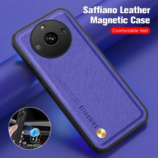 Luxury Cross Grain Leather Magnetic Back Cover For Realme11 Pro+ Realme 11 Pro Plus 5G Case Camera Protect Fundas RMX3740 6.7"