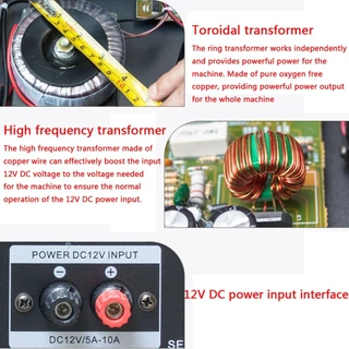 เครื่องขยายเสียง 2000W 12V / 220V 2ช่องบลูทูธEQ Equalizerเครื่องขยายเสียงสเตอริโอHifiวิทยุFM USB 4ไมโครโฟนรีโมทคอนโทรล