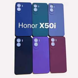 เคสโทรศัพท์มือถือแบบนิ่ม ผิวด้าน บางมาก สีพื้น เรียบง่าย สําหรับ Honor X50i