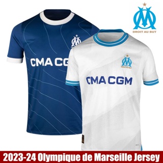 เสื้อยืดแขนสั้น ลายทีมชาติฟุตบอล Olympique de Marseille YP2 2023-2024 พลัสไซซ์ PY2