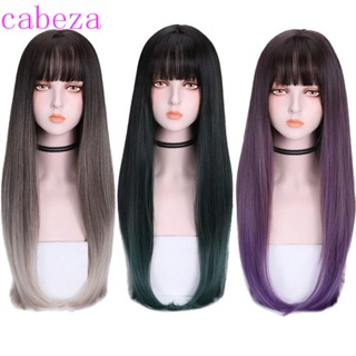 CABEZA วิกผมยาวตรง สีน้ําตาล ทนความร้อน แบบธรรมชาติ เหมาะกับงานปาร์ตี้ฮาโลวีน สําหรับผู้หญิง