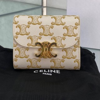 พรี​ ราคา4000 Celine 60030 หนังวัว กระเป๋าสตางค์ กระเป๋าเงิน 10.5*9*4cm
