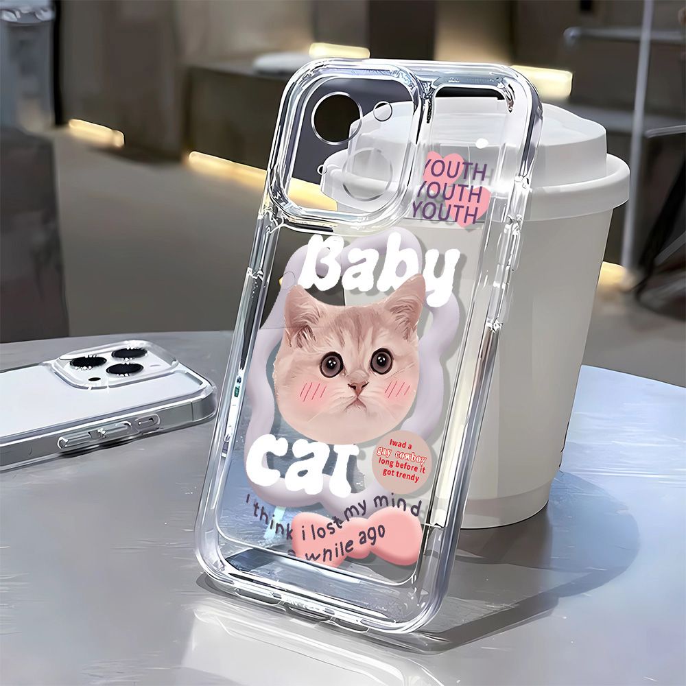 เคสโทรศัพท์มือถือ แบบนิ่ม ลายหัวแมว สําหรับ Apple Iphone 11 13 14Promax 12baby 7 CCS9