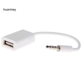 Huarmey สายเคเบิลแปลง MP3 35 มม. ตัวผู้ AUX เป็น USB 20 ตัวเมีย สําหรับรถยนต์