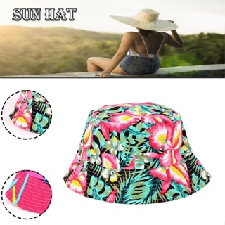 New Canvas Printed Fisherman Cap Foldable Beach Headgear Outdoor Sunshade Hat