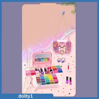 [Dolity1] ชุดของเล่นแต่งหน้า ล้างทําความสะอาดได้ พร้อมกล่องเครื่องสําอาง สําหรับเด็กผู้หญิง เหมาะกับฮาโลวีน