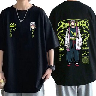 เสื้อยืดแขนสั้นDemon Slayer Anime เสื้อยืดมังงะ Kimetsu ไม่มี Yaiba Tengen Uzui พิมพ์ Tshirt ผู้ชายขนาดใหญ่เสื้อยืด Y2k