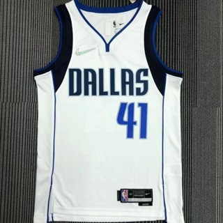 Dallas Mavericks NBA ปี 2020-21 ที่ไม่ซ้ําใคร #41 เสื้อกีฬาแขนสั้น ลายทีมครบรอบ 75 ปี Dirk Nowitzki สีขาว 176671