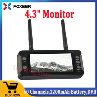 Foxeer มอนิเตอร์ FPV 4.3 นิ้ว 5.8G 40CH ความไวสูง ตัวรับสัญญาณคู่ DVR พร้อมแบตเตอรี่ แบบพกพา สําหรับ FPV Freestyle DIY