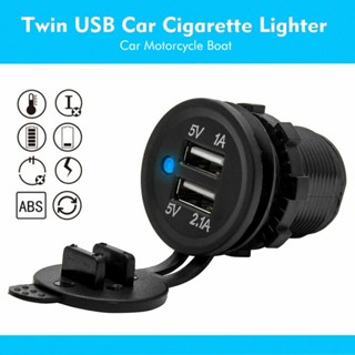 อะแดปเตอร์ซ็อกเก็ตชาร์จรถยนต์ 12V USB 5V3.1A และฟิวส์สายเคเบิล 60 ซม. ☆Dysunbey