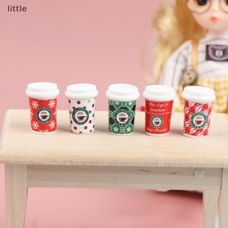 thlittle 5Pcs Doll House Resin Simulation Color Christmas Coffee Cup Drink Tea Cup Model Boutique