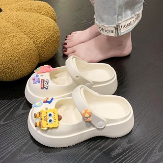 SELINE  รองเท้าแตะ รองเท้าแตะผู้หญิง crocs รองเท้าหัวโต รองเท้าผู้หญิง รองเท้าใส่ในบ้าน รองเท้าแตะผู้หญิงแฟชั่น สวยงาม สไตล์เกาหลี Beautiful รุ่นใหม่ B91H0C5 37Z230910