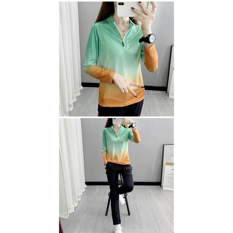 เสื้อแขนยาว แบบแห้งเร็ว ดูดซับเหงื่อ เหมาะกับใส่วิ่งกลางแจ้ง แฟชั่นฤดูใบไม้ผลิ และฤดูใบไม้ร่วง สําหรับผู้หญิง