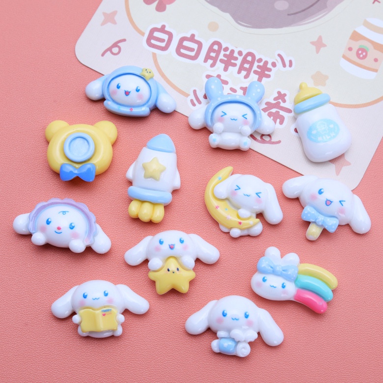【5pcs/bag】เรซิ่น diy แผ่นกาวเรซิ่น รูปแมว กระต่ายน่ารัก diy สําหรับติดตกแต่งตู้เย็น