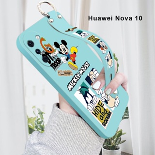 สําหรับ Huawei Nova 10 Pro Nova Y70 Plus พร้อมที่ตั้งวาง เคสโทรศัพท์มือถือ ซิลิโคน กันกระแทก กันรอยเลนส์กล้อง ลาย Happy Mickey Wonderful House