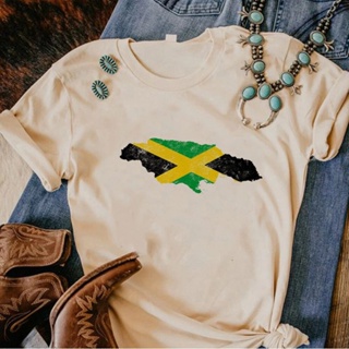 เสื้อยืด พิมพ์ลาย Jamaica สไตล์ฮาราจูกุ สําหรับผู้หญิง