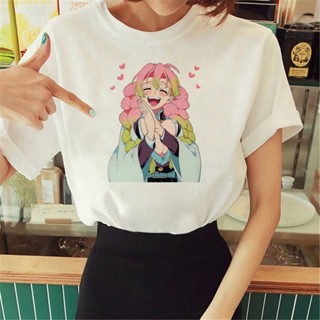 เสื้อยืด พิมพ์ลายกราฟิกการ์ตูนอนิเมะ Mitsuri สไตล์สตรีท สําหรับผู้หญิง