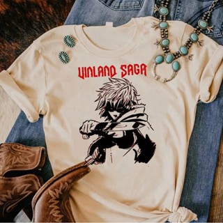 เสื้อยืด พิมพ์ลายการ์ตูนอนิเมะ Vinland Saga สไตล์ญี่ปุ่น สําหรับผู้หญิง y2k