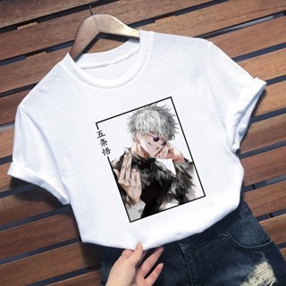 ป่าอะนิเมะจุ๋ยวรัทยา Kaisen Gojo Satoru T เสื้อผู้หญิง Hip Hop Punk Tees แฟชั่น Harajuku เครื่องแต่งกายแขนสั้น Unisex เส