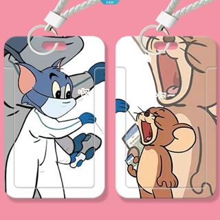 Kawaii Tom and Jerry พวงกุญแจ กระเป๋าใส่บัตรเครดิต บัตรประจําตัว บัตรประจําตัว นักเรียน ผู้หญิง ผู้ชาย เดินทาง ธนาคาร รถบัส นามบัตร [ZK]