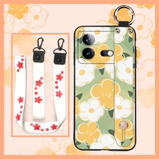 Phone Holder sunflower Phone Case For VIVO IQOO Neo8/Neo8 Pro Dirt-resistant Anti-knock protective Lanyard cute armor case