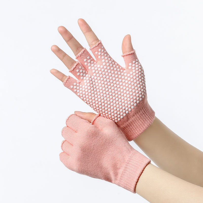 ถุงมือโยคะทางอากาศแบบไม่มีนิ้วสําหรับสุภาพสตรี ถุงมือกันลื่น โยคะ ผลิตภัณฑ์เสริม ถุงมือโยคะ F