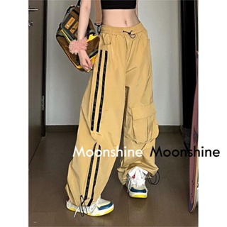 Moon  กางเกงขายาว คาร์โก้ กางเกง เชือกอเมริกันคลาสิค Cargo pants 2023 NEW Jl1501 ทันสมัย Chic Comfortable High quality A20M07G 36Z230909