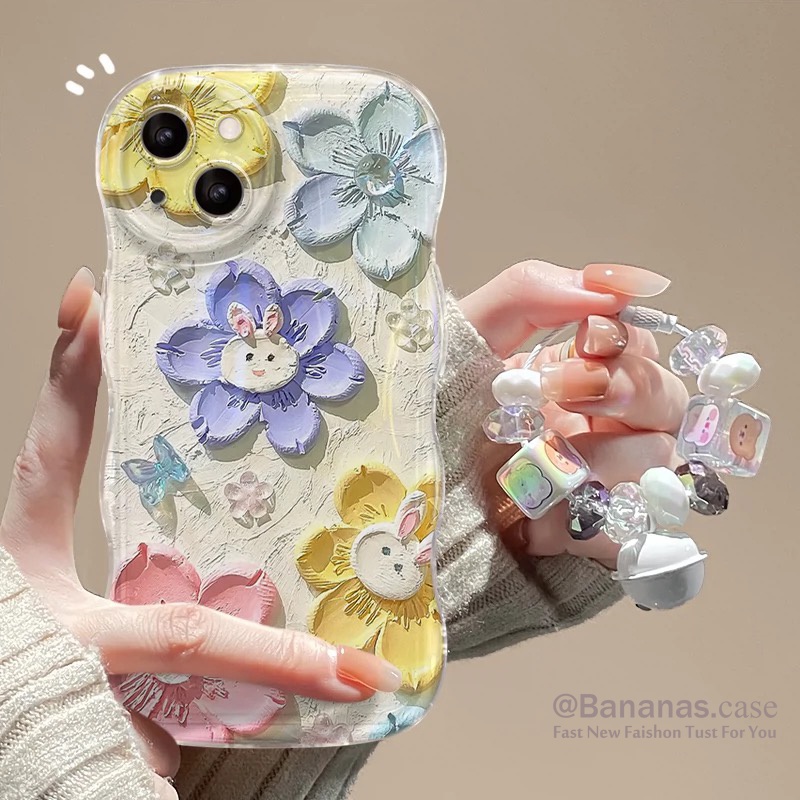 สีน้ํามันดอกไม้นุ่มเคสโทรศัพท์สําหรับiPhone 17 16 15 14 13 12 11 Pro Max X Xr XsMax 7 8 Plus SE2020