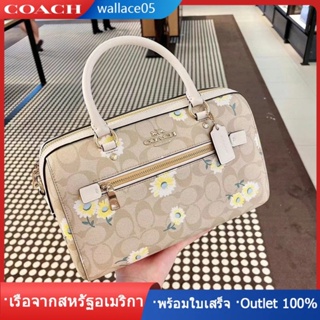 Rowan Satchel In Signature Canvas With Daisy Print C2849 กระเป๋าผู้หญิง COAC H กระเป๋าสะพายข้าง